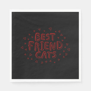 Serviette En Papier Chats Meilleurs Amis
