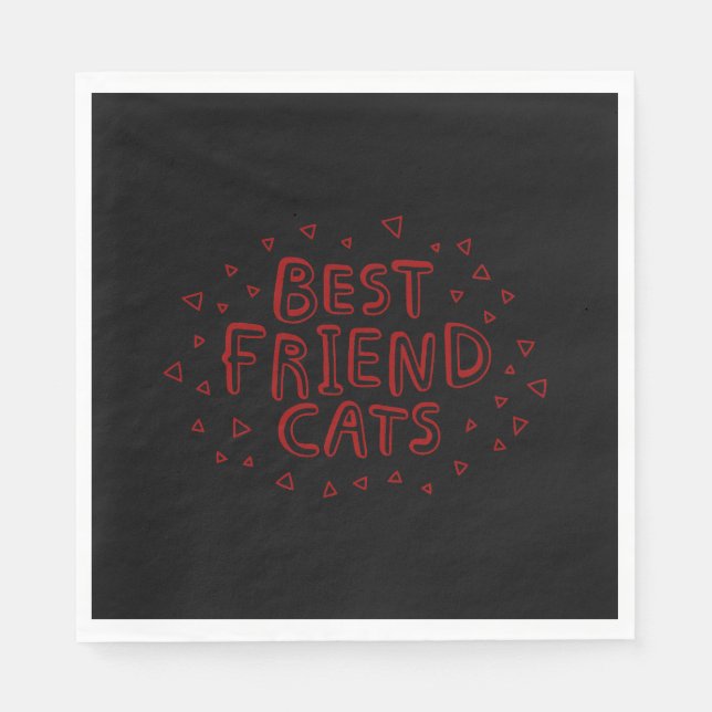 Serviette En Papier Chats Meilleurs Amis (Devant)