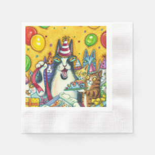 SERVIETTE EN PAPIER CHATS N'FITZ, CUISINES, MICE, ANNIVERSAIRE AMUSANT