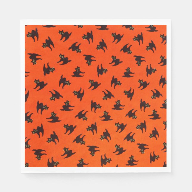 Serviette En Papier Chats noirs (Devant)