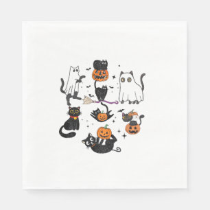 Serviette En Papier Chats noirs mignons en costume fantôme Femmes et h