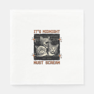Serviette En Papier Chats qui hurlent à minuit drôle Design de T-shirt