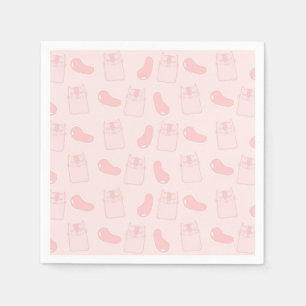 Serviette En Papier Chats roses et Motif de jellybeans
