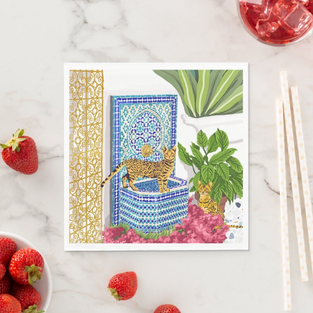 Serviette En Papier Chats royaux du Bengale (En situation)