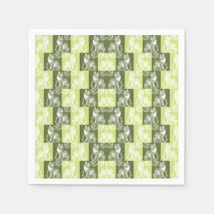 Serviette En Papier Chats vert