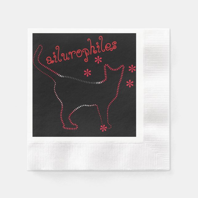 Serviette En Papier chatte en ligne, félin génial Papier Napkin (Devant)
