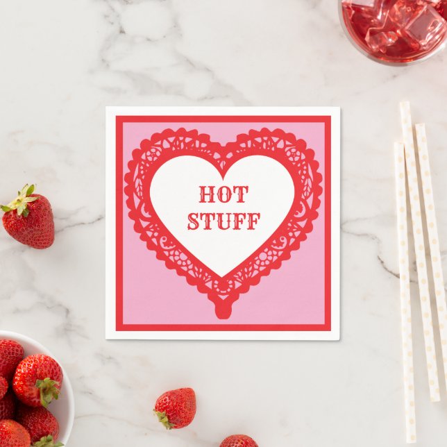Serviette En Papier Chaud Coeur papier serviette (En situation)
