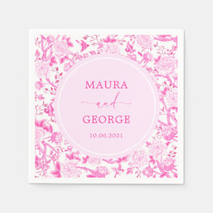 Serviette En Papier Chaud rose Chinoiserie Flower Bird Porcelain Maria