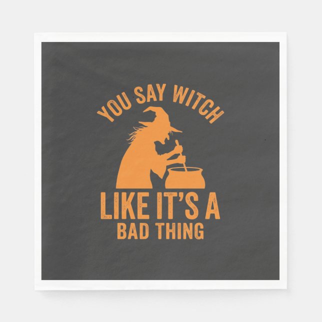 Serviette En Papier Chaudron De Sorcière Drôle Halloween (Devant)