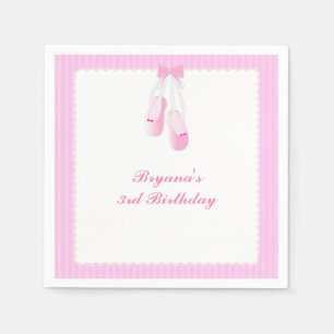 Serviette En Papier Chaussons Ballerina Pink Ballet Party