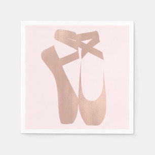 Serviette En Papier Chaussons de ballet roses pour fête d'anniversaire