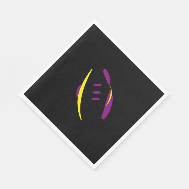 Serviette En Papier Chaussons de football violet/or jaune/noir (Coin)