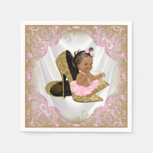 Serviette En Papier Chaussure à talon haut en or rose Fille ethnique B