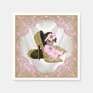 Serviette En Papier Chaussure à talon haut en or rose Fille ethnique B