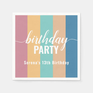Serviette En Papier Chaussure couleur moderne et Muet Anniversaire