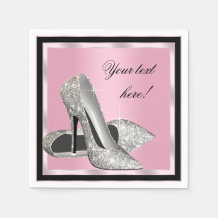 Serviette En Papier Chaussures à talons hauts roses