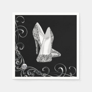 Serviette En Papier Chaussures à talons hauts scintillants en tourbill