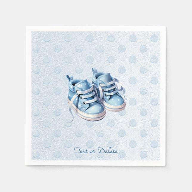 Serviette En Papier Chaussures Bébé Bleues serviettes (Devant)