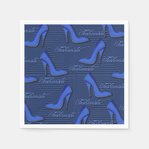 Serviette En Papier Chaussures bleu fashionista Motif serviettes