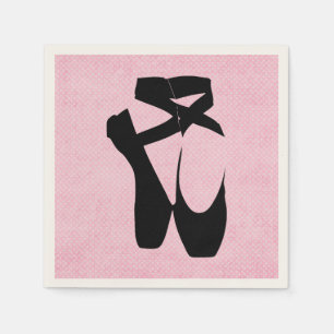 Serviette En Papier Chaussures de Ballet Noir En Pointe