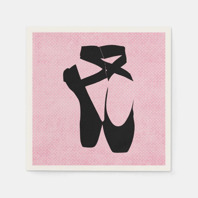 Serviette En Papier Chaussures de Ballet Noir En Pointe (Devant)