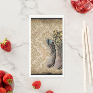 Serviette En Papier Chaussures de cow-boy fleur sauvage occidental Dam