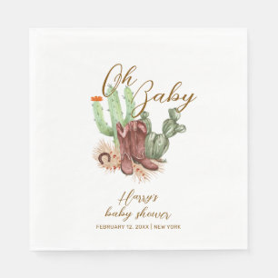 Serviette En Papier Chaussures de cowboy cactus boho moderne Baby Show