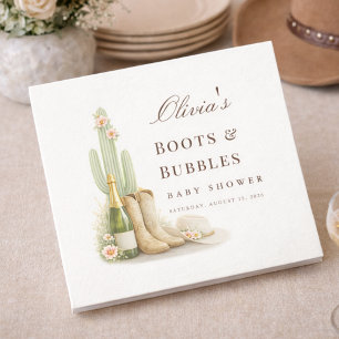 Serviette En Papier Chaussures et bulles Fête prénatale western pour b