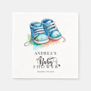 Serviette En Papier Chaussures pour bébés   Baby shower Blue Boy