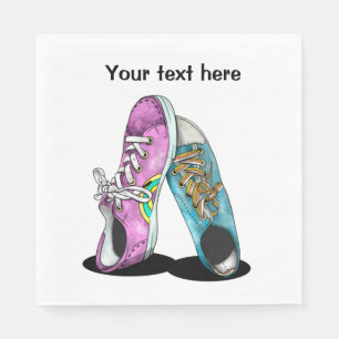 Serviette En Papier Chaussures Retro