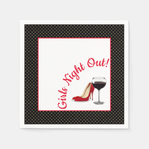 Serviette En Papier Chaussures Rouges Et Vin Rouge