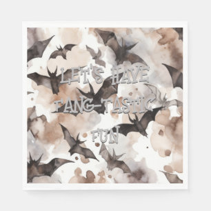 Serviette En Papier Chauve-souris éffrayante Aquarelle Halloween Fang-