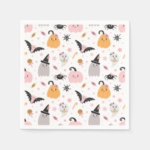 Serviette En Papier Chauves-souris Citrouilles d'Halloween, araignées,
