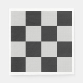 Serviette En Papier Checkered Black & White Squares or CUSTOM COLOR