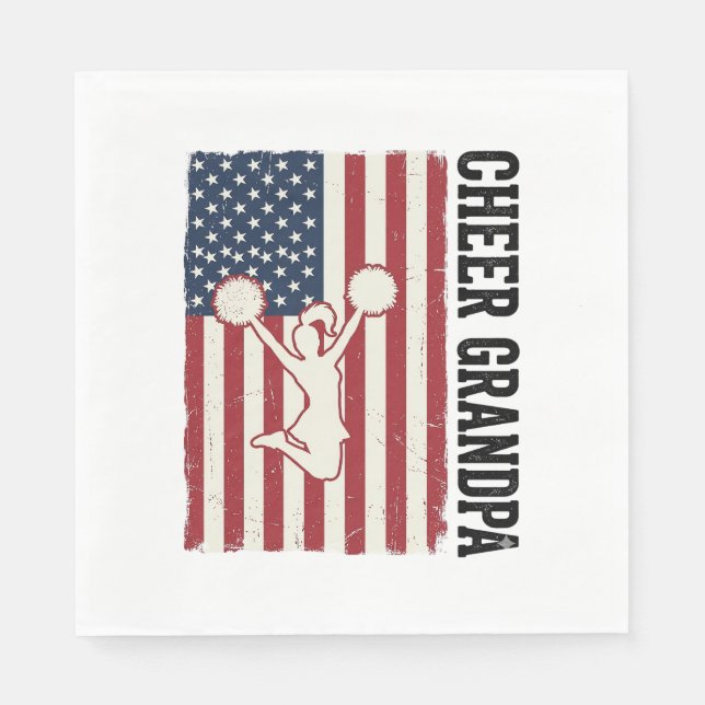 Serviette En Papier Cheer Grandpa Patriotic Vintage Flag Shirt Design_ (Devant)