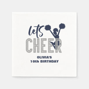 Serviette En Papier Cheerleading Argent et Marine Anniversaire de Chee