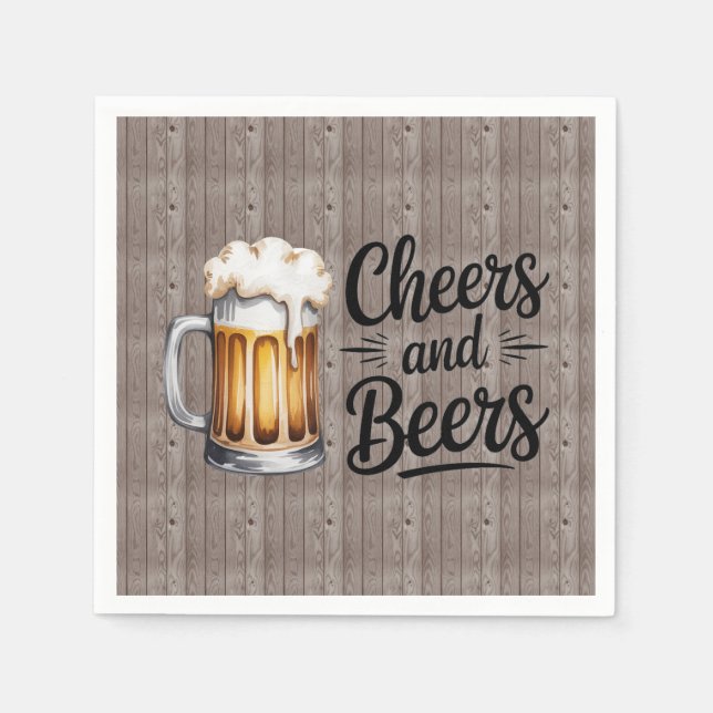 Serviette En Papier Cheers and Beers Adult Birthday Party  (Devant)