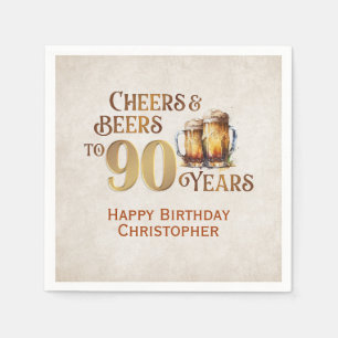 Serviette En Papier Cheers & Beers 90e anniversaire