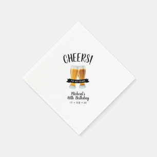 Serviette En Papier Cheers Beers   Fête d'anniversaire moderne adulte 