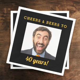 Serviette En Papier Cheers & Bières 40 ans Anniversaire Photo