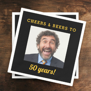Serviette En Papier Cheers & Bières 50 ans Anniversaire Photo