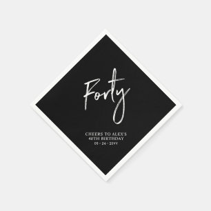 Serviette En Papier Cheers Forty Moderne fête d'anniversaire adulte