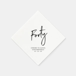 Serviette En Papier Cheers Forty   Moderne fête d'anniversaire adulte 