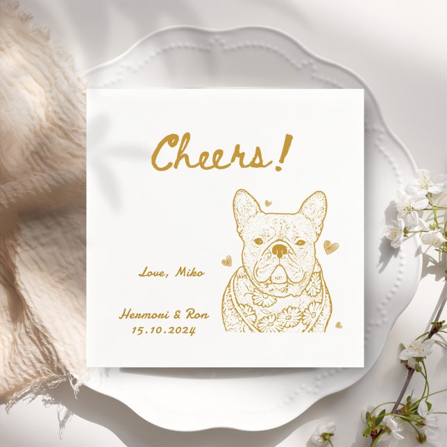 Serviette En Papier Cheers Main Drany Chien Simple Mariage (Créateur téléchargé)