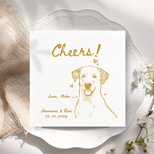 Serviette En Papier Cheers Main Drany Chien Simple Mariage (Créateur téléchargé)