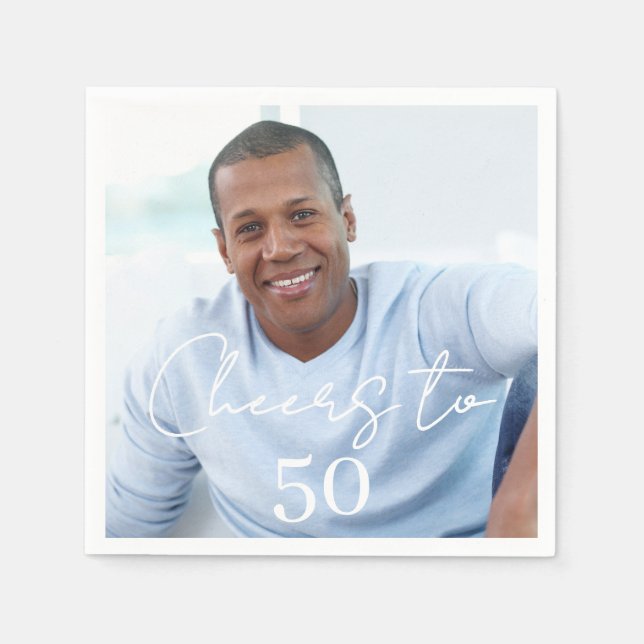 Serviette En Papier Cheers photo birthday party (Devant)