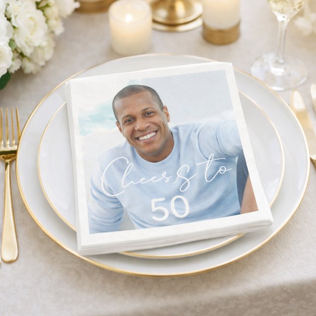 Serviette En Papier Cheers photo birthday party luncheon (Créateur téléchargé)