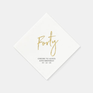 Serviette En Papier Cheers Quarante Fête d'anniversaire moderne pour