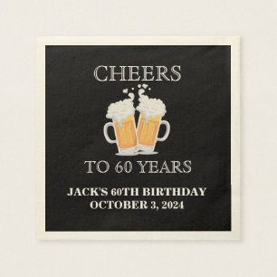 Serviette En Papier Cheers Surprise 60e Anniversaire Ecru Papier Napki