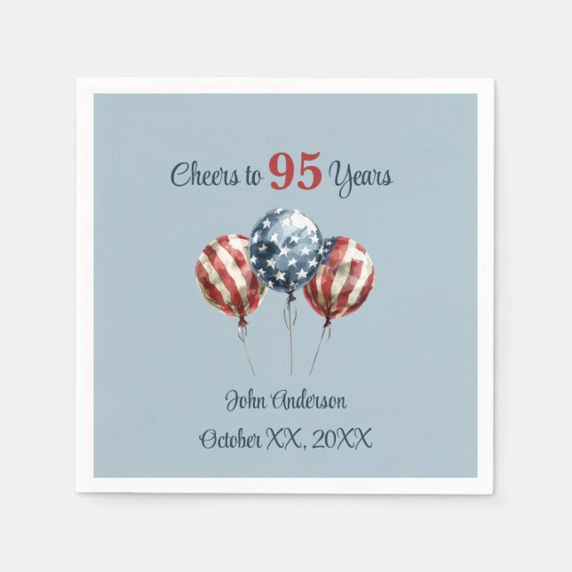 Serviette En Papier Cheers to 95 Years Birthday Party  (Devant)